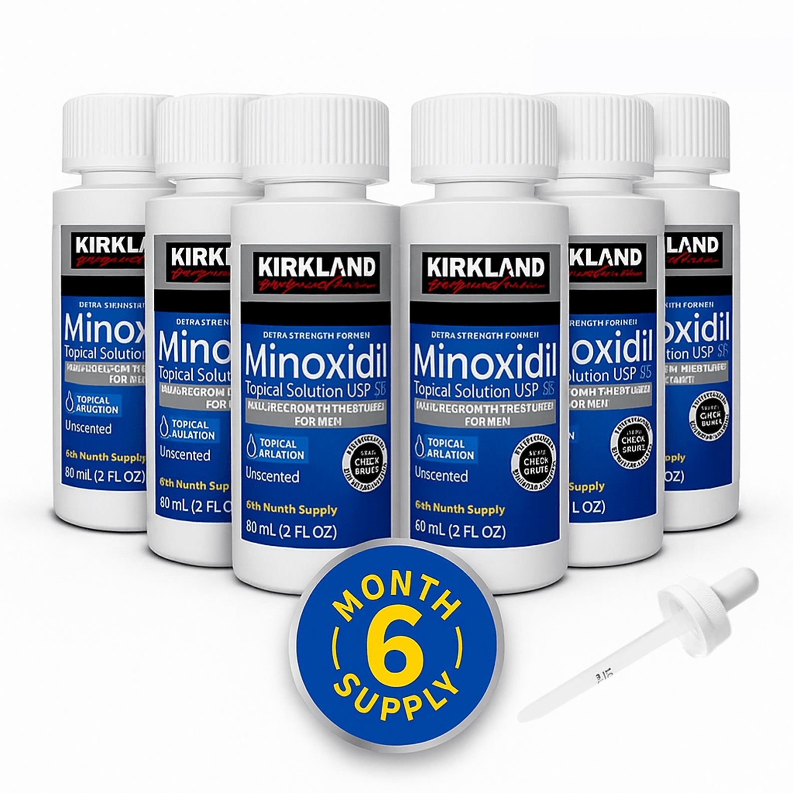 Kirkland 5% Minoxidil Extra Strength Liquid Hair Loss and Hair Regrowth Treatment 6 Month